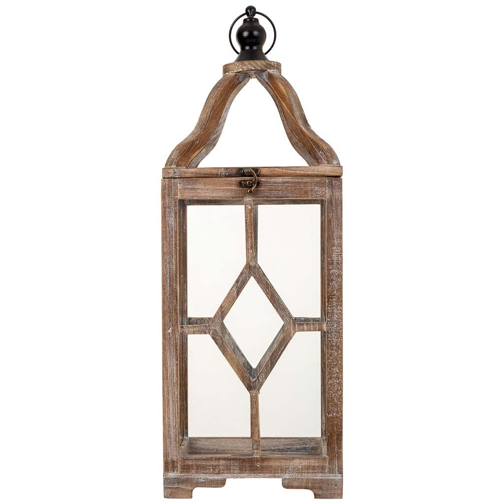 Farol de madera 21x21x60h cm - 2