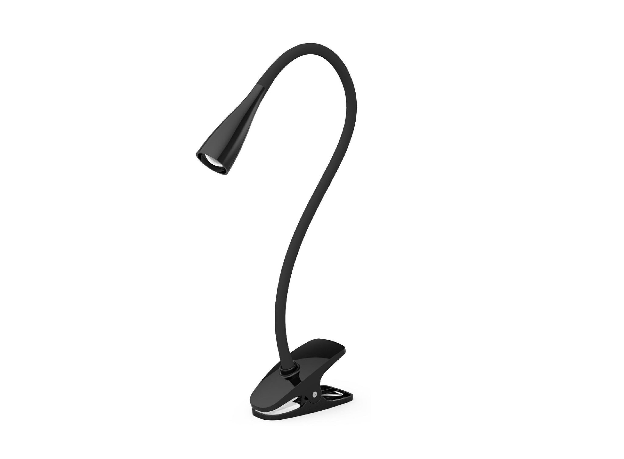 Nowoczesna lampka biurkowa LED Flexo z klipsem 3W 6400K Czarna