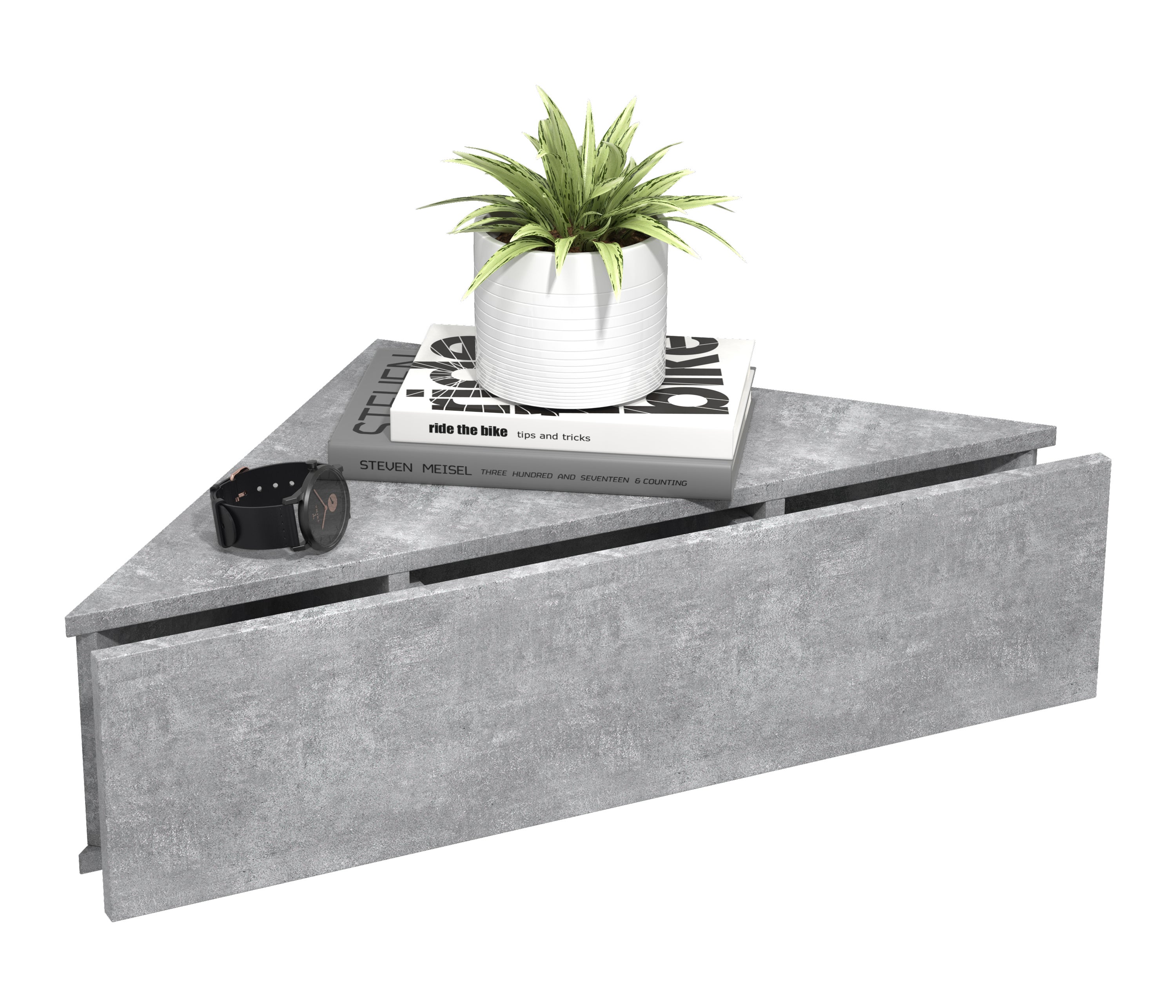 VCM Stół nocny Usal Betonowy szary H. 15 x B. 60 x T. 43 cm