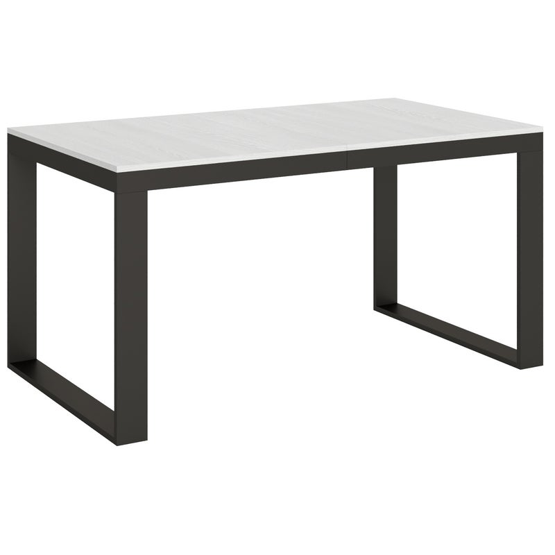 Stół rozkładany 90x160/420 cm Tecno Evolution Biały Jesion Stelaż Antracyt