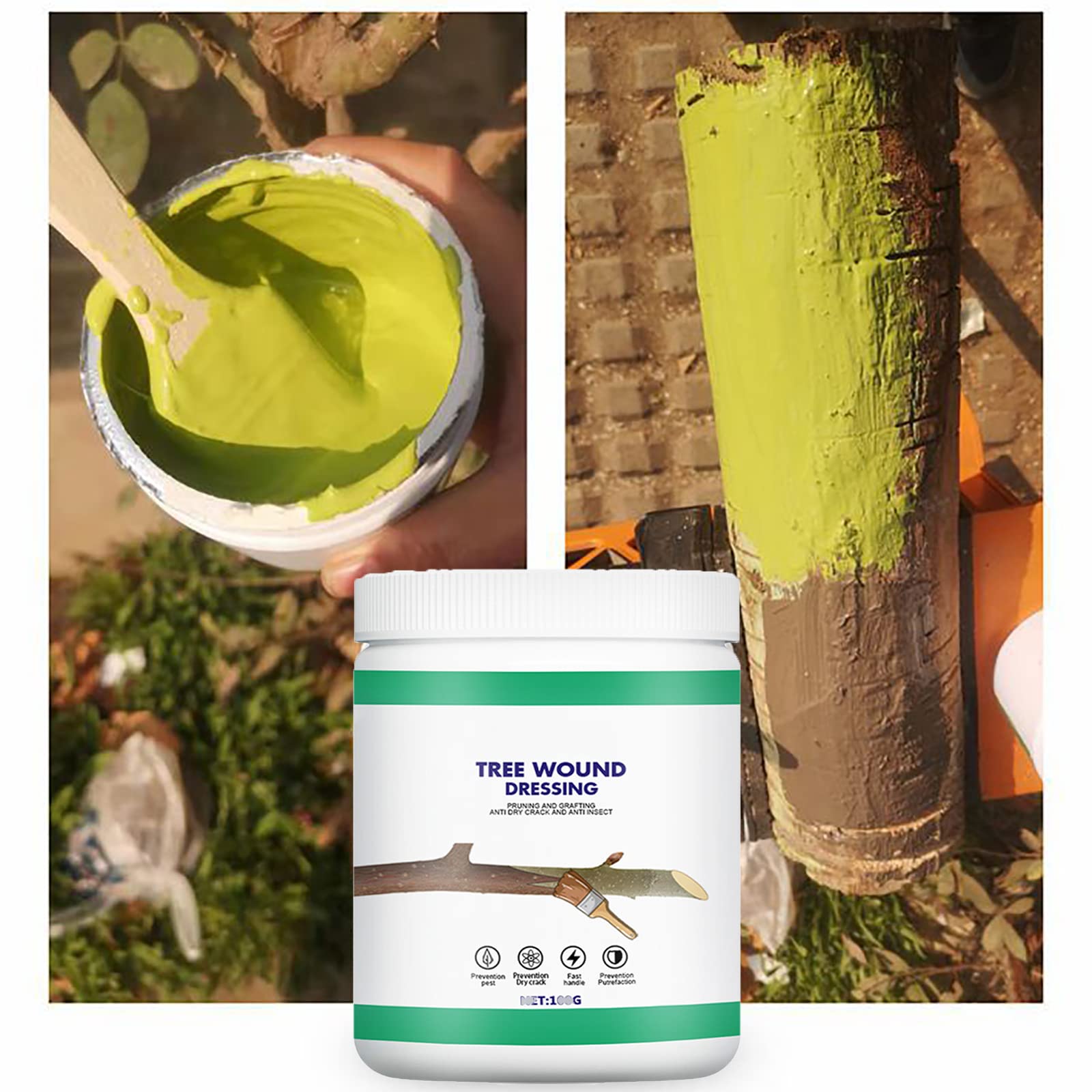 Pasta Per Innesto Bonsai 100g Con Pennello – Sigillante Per Potatura E Ferite Da Taglio, Ripara Danni E Favorisce La Guarigione