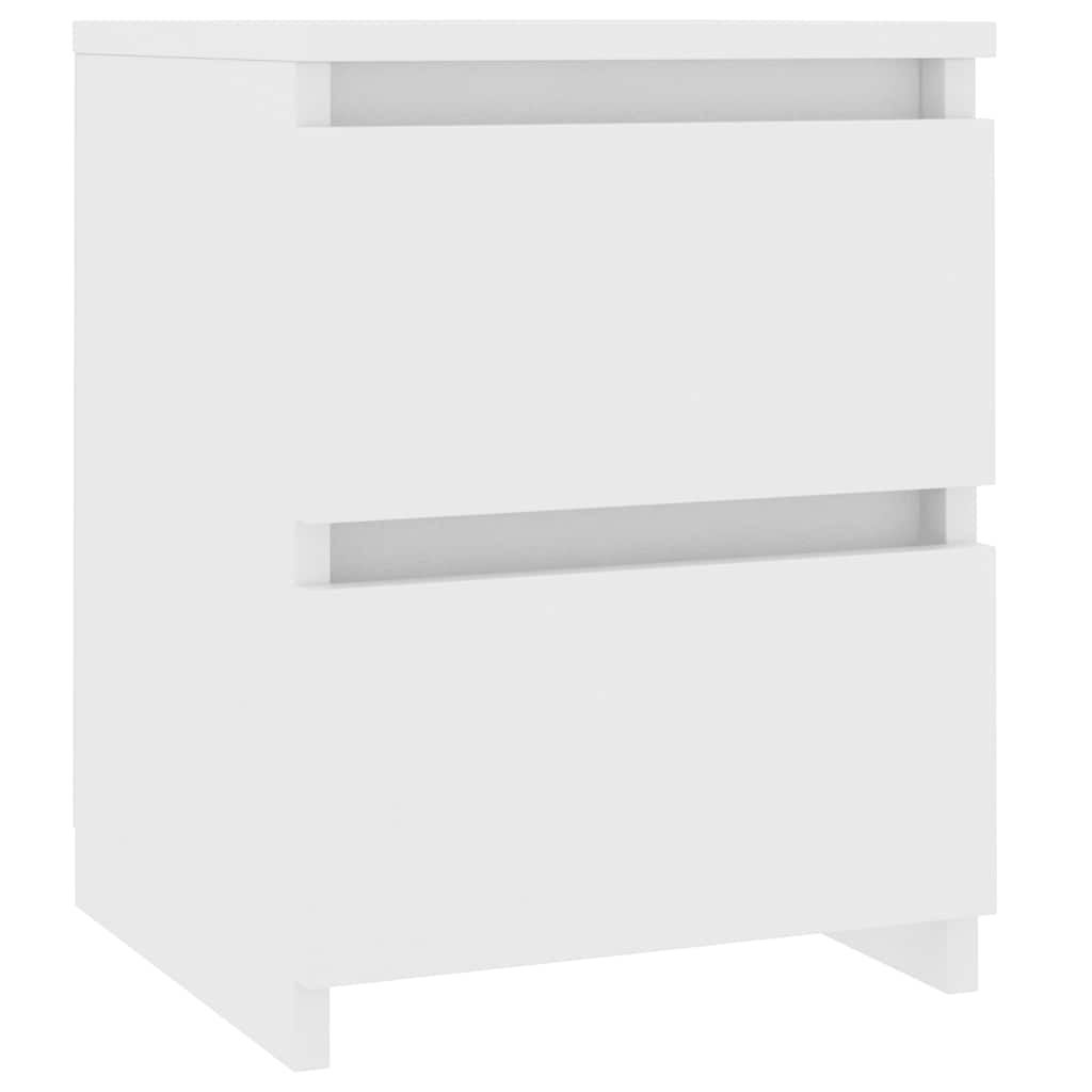 vidaXL Mesita de noche madera contrachapada blanco 30x30x40 cm - 2