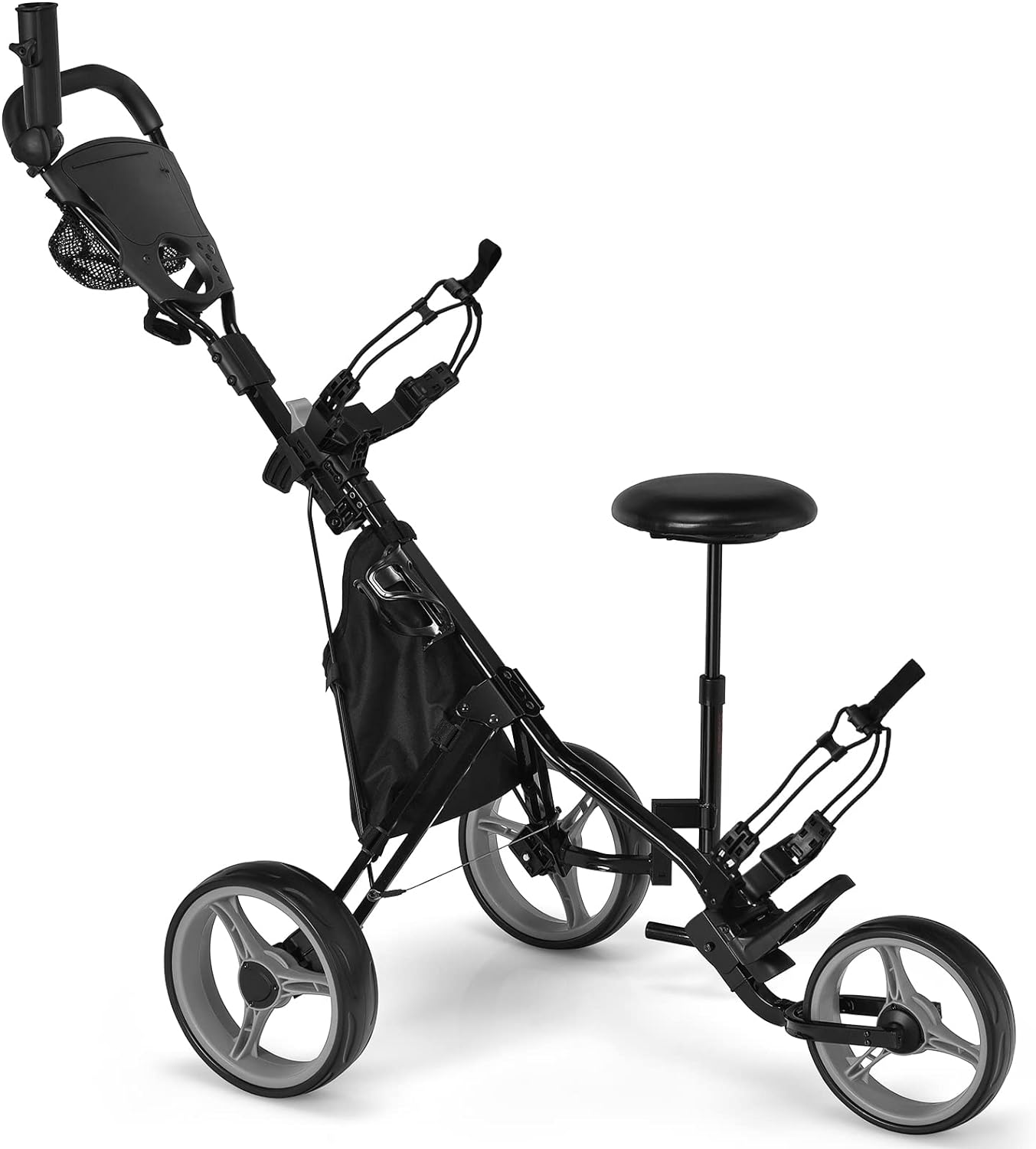 Carro de Golf con 3 Ruedas y Plegable, Carrito de Golf a Empujar con 4 ...
