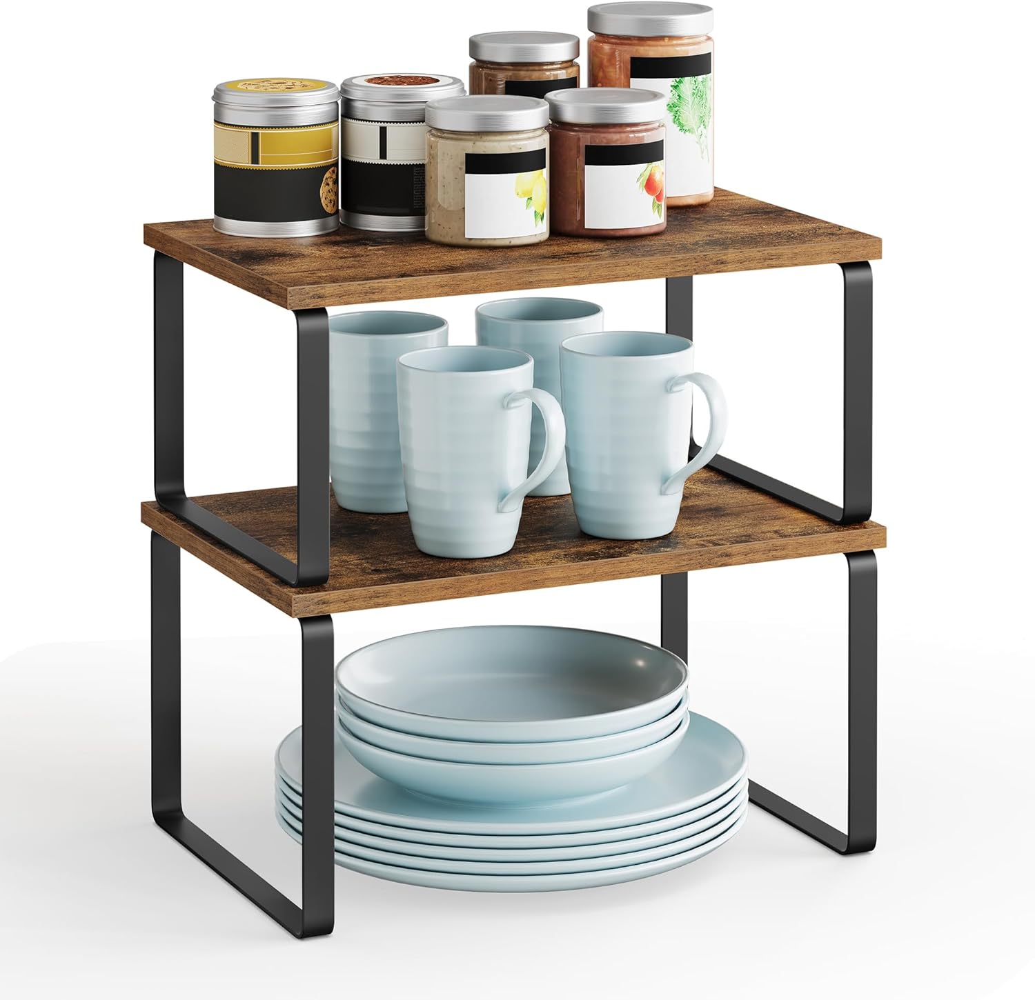 Lot De 2 Étagères à Épices Extensibles 4 Niveaux – Organisateur Cuisine Métal Gain De Place