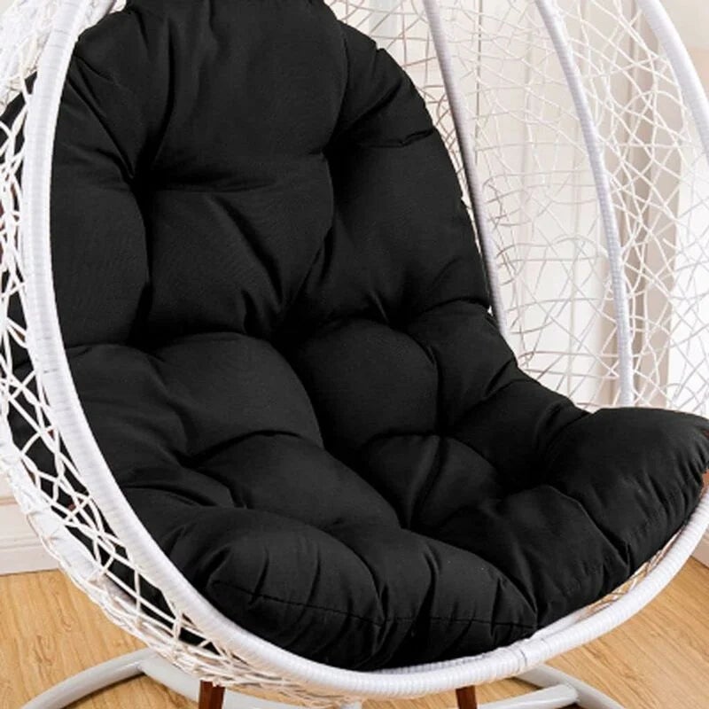 Coussin Fauteuil Rotin, Balançoire Suspendue Oeuf Rotin Chaise Coussin Jardin Patio Housse De Coussin Noir 80x120cm - 4