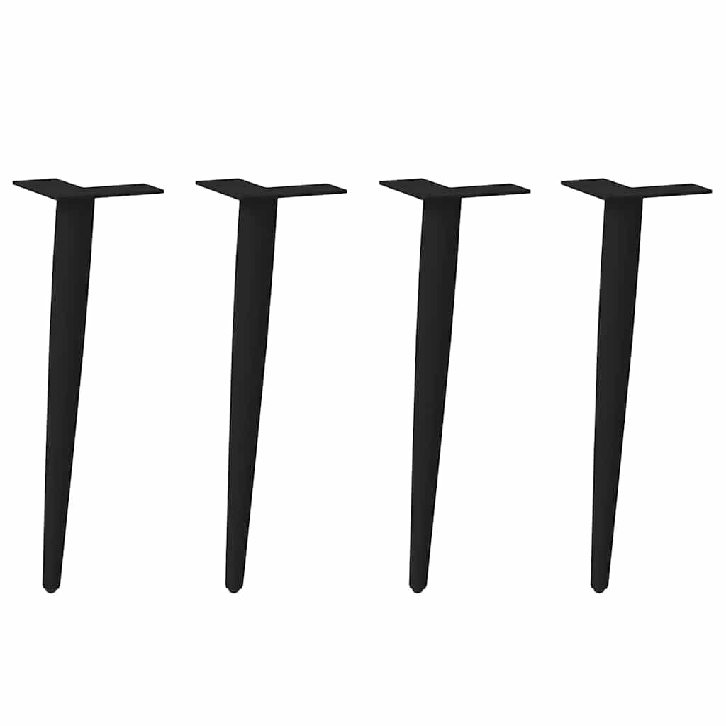 Nogi do stolika kawowego w kształcie stożka 4 szt. Czarne 30-31 cm Stalowe vidaXL