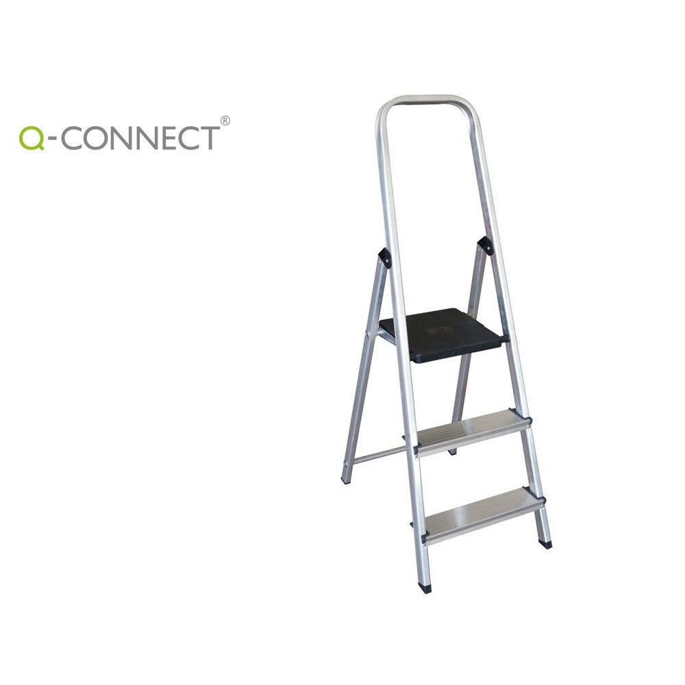 Q-connect escabeau aluminium - 3 marches - poids max 150kg - Hauteur 126cm - 2