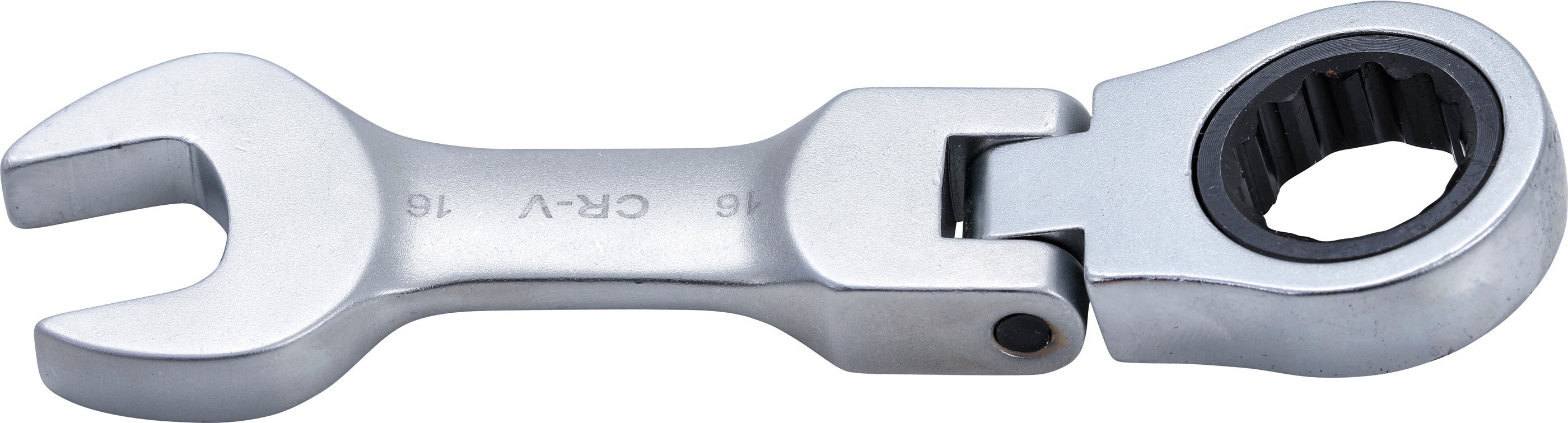 BGS klucze płasko-oczkowe grzechotkowe z przegubem, krótkie SW 16 mm - 6916