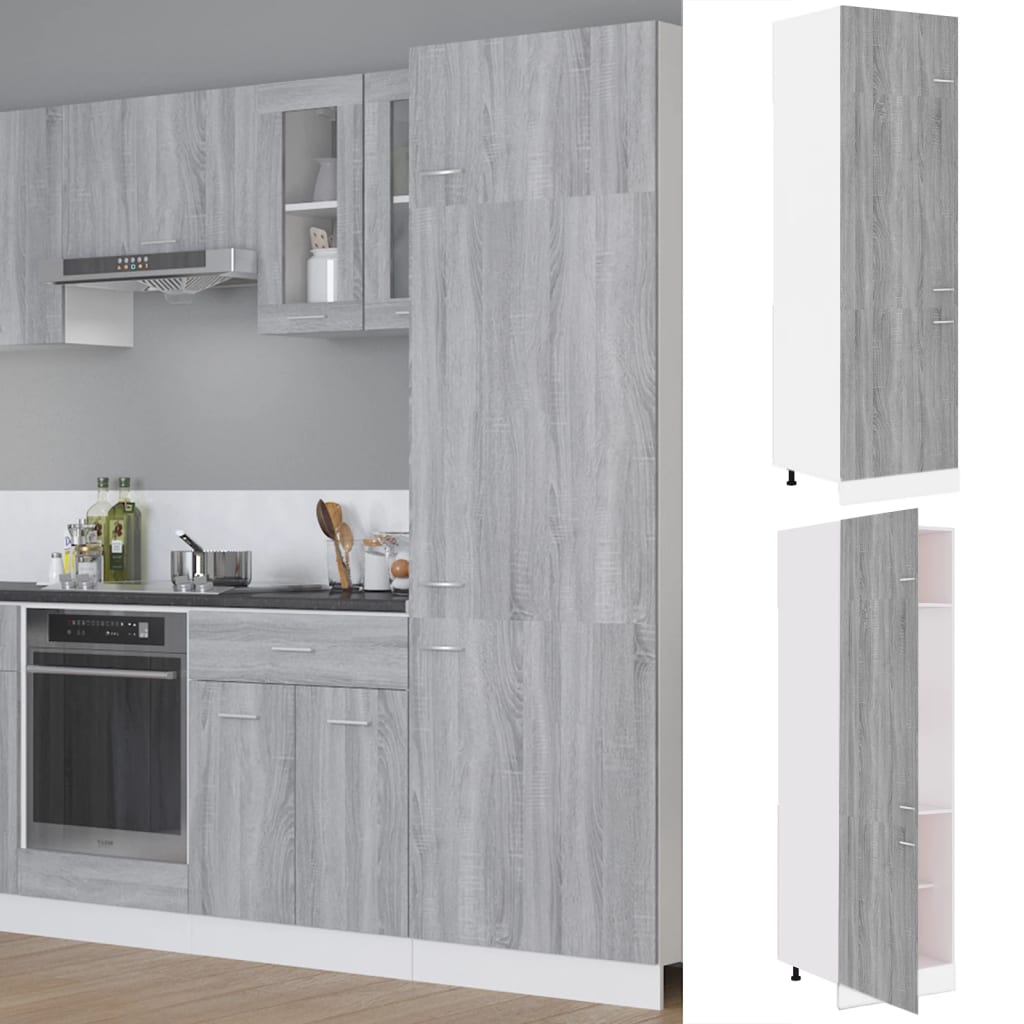 Armário para frigorífico 60x57x207cm madeira proc. cinza sonoma CFW958446 - 2