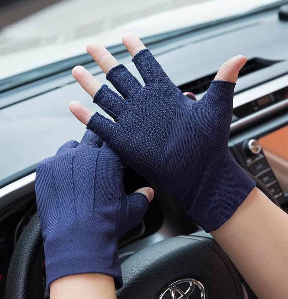 XGOPTS Gants Anti-UV Été Demi-Doigts – Mitaines Conduite Cyclisme Moto Écran Tactile Respirantes