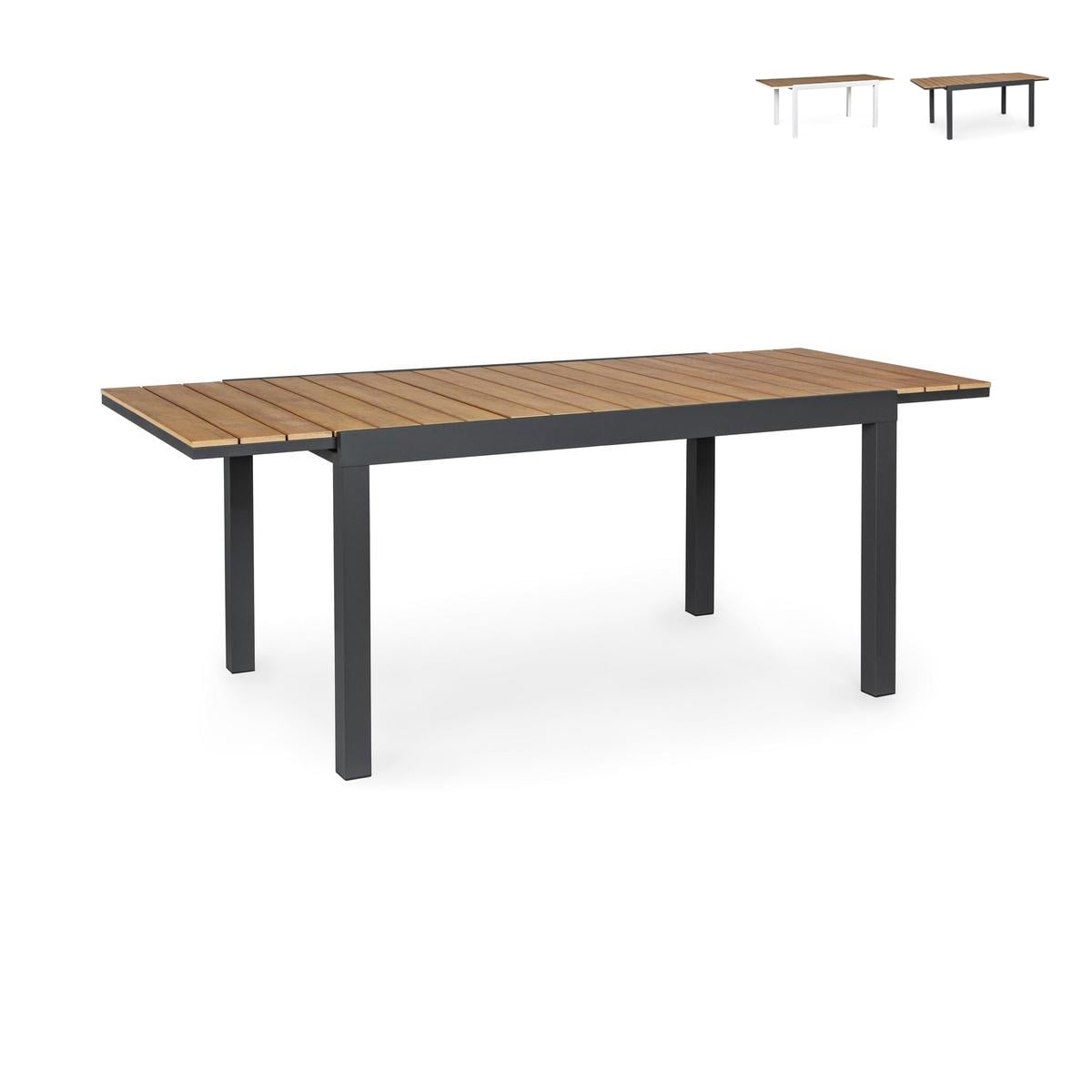 Table extensible Elias en aluminium 140-200x90 cm