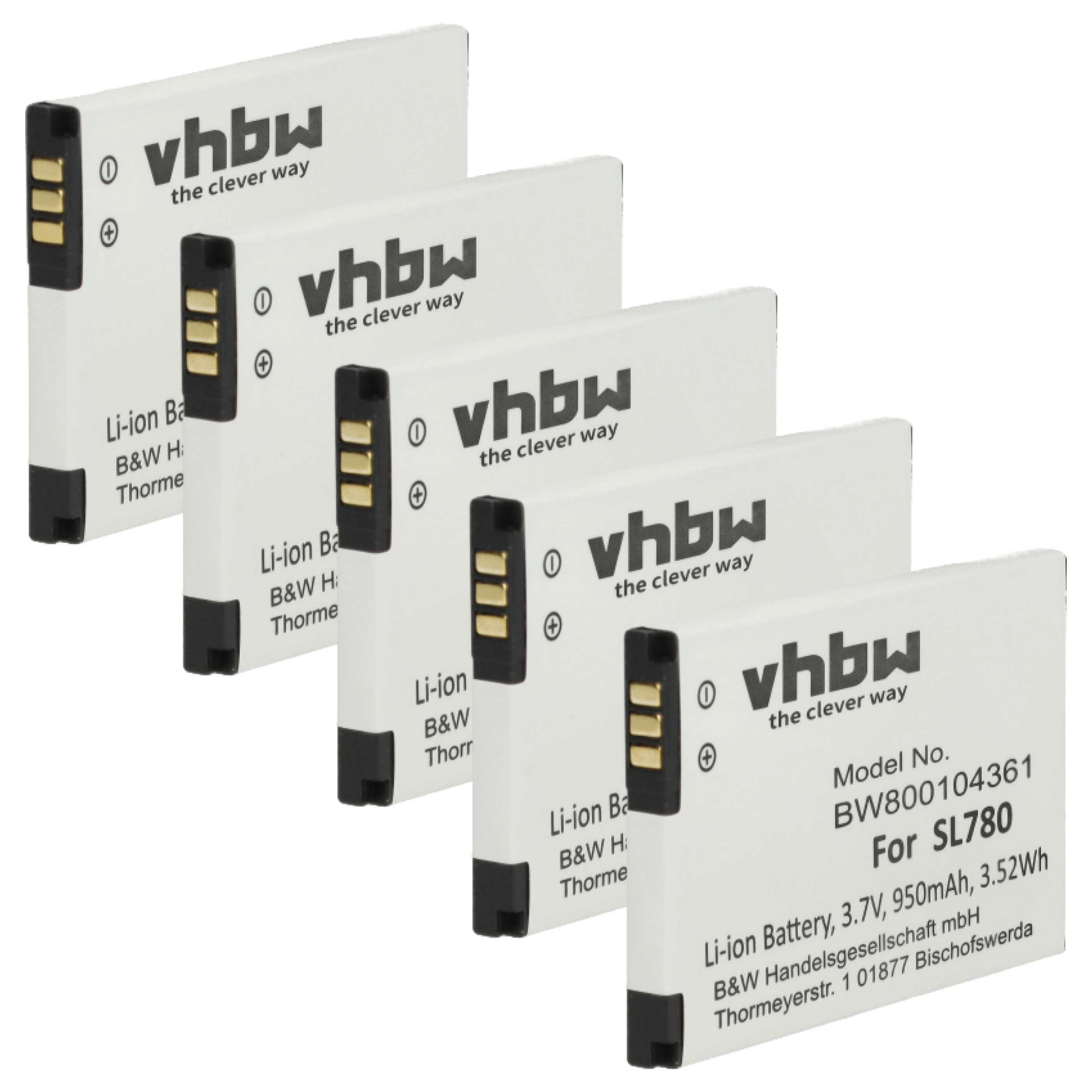 Vhbw 5x Batterie compatible avec Siemens Gigaset SL785, SL788, SL78H