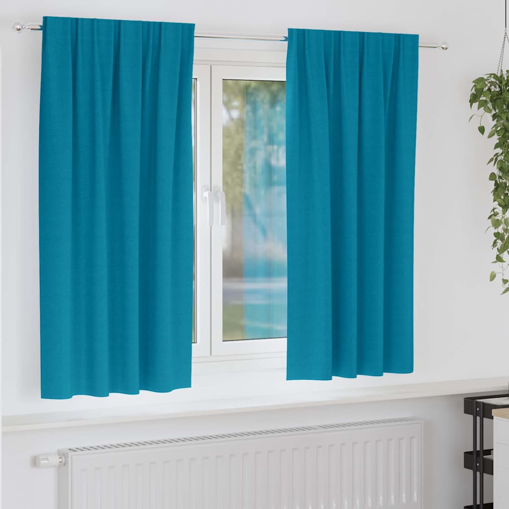 Firany blackout z kółkami 2 pcs Turkusowy 175 x 140 cm vidaXL