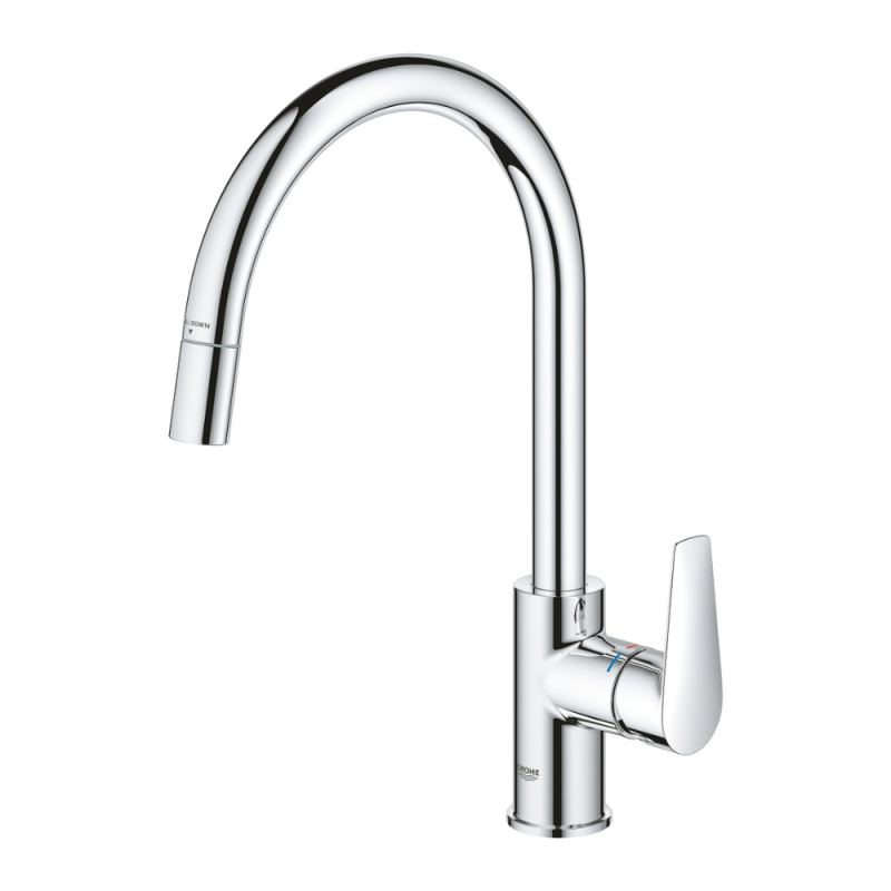 Baterie bucatarie Grohe 30551000, 1 bar, 357 mm, 215 mm, 1 orificii instalare, 1 sprayuri, 180 unghi pivotare, Crom
