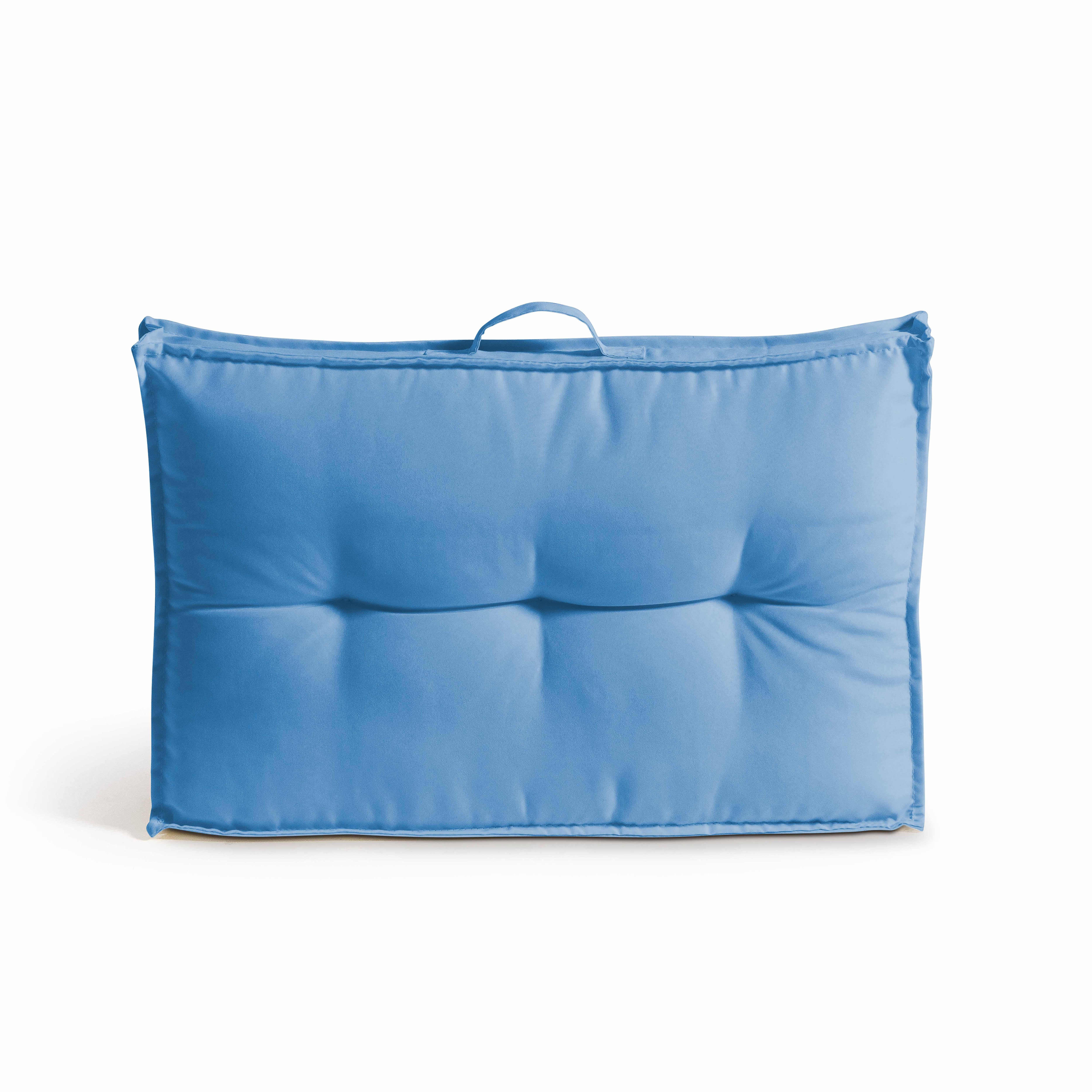 Coussin d'extérieur matelassé bleu 60 x 40cm - 2