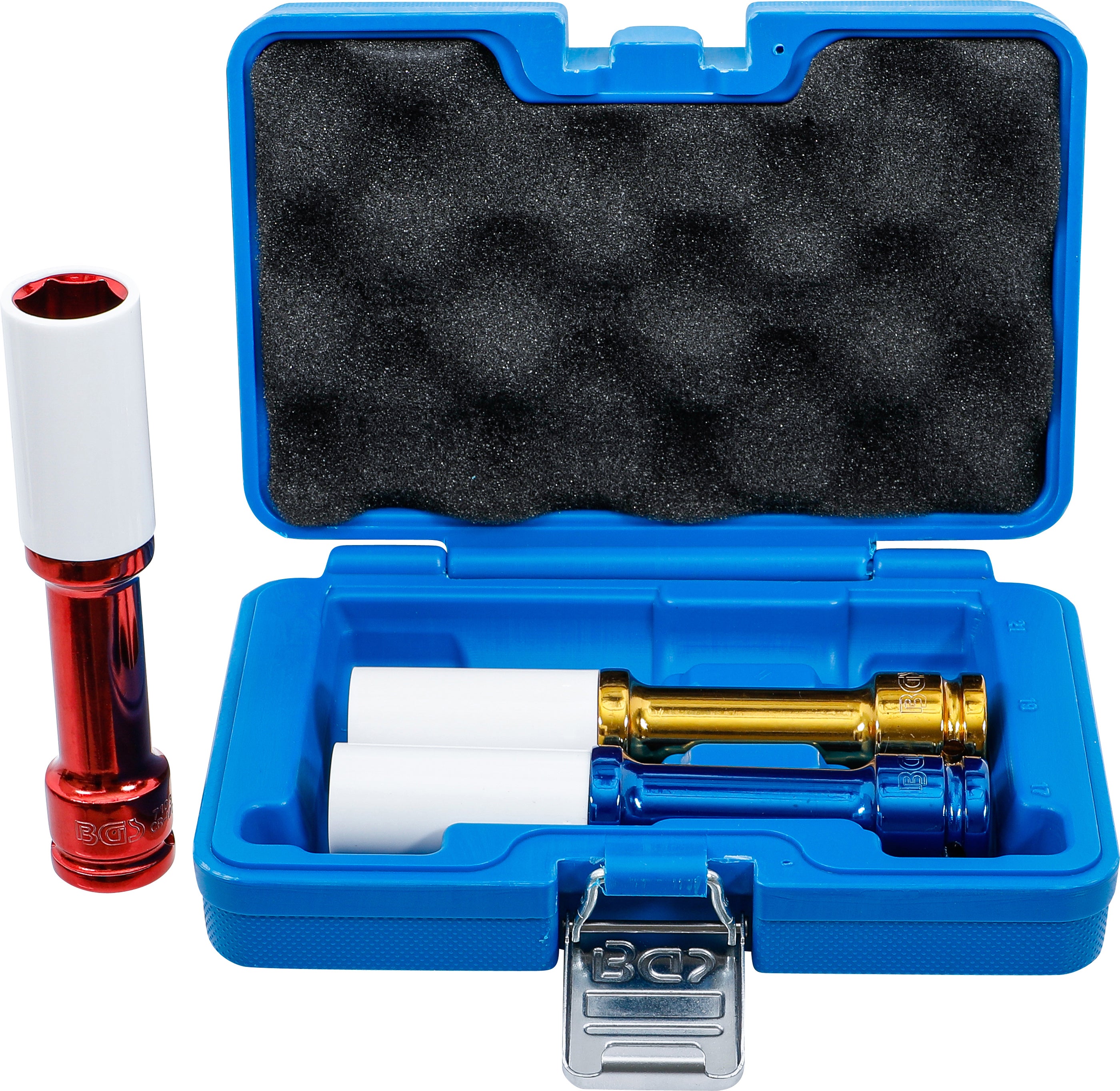 BGS zestaw nasadek udarowych do felg z napędem kwadrat 12,5 mm (1/2") głębokość 150 mm SW 17 / 19 / 21 mm 3cz. - 7100