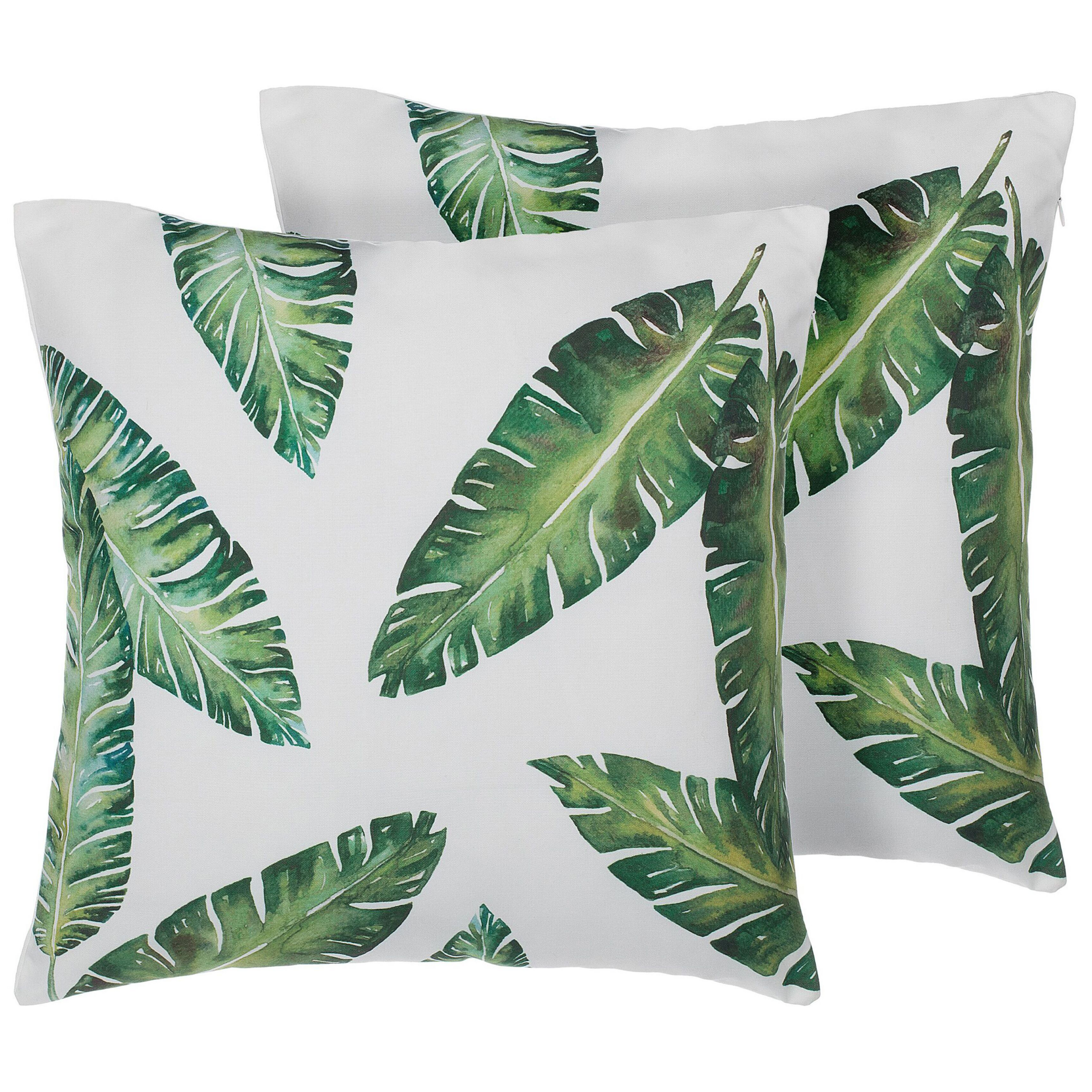 Set de 2 perne decorative DIANELLA 45 x 45 cm Verde închis Imprimeu botanic 2buc