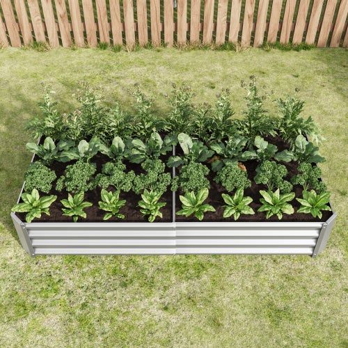 Carré potager surélevé en métal anthracite Bac de jardin sans fond Acier robuste pour légumes et fleurs180x90x30 cm - 2