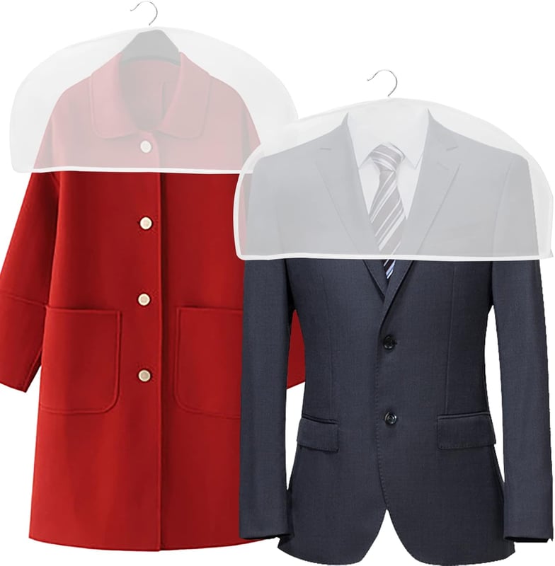 12 sztuk pokrowców na ramiona PEVA, przezroczysta osłona ochronna, osłony przeciwkurzowe