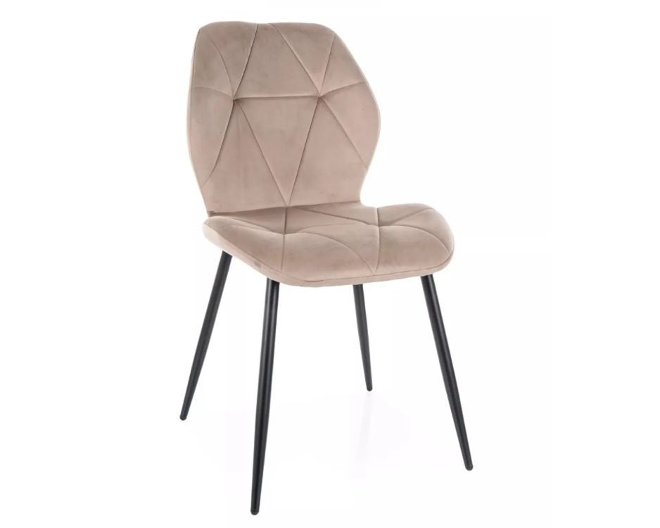 Krzesło tapicerowane RICK VELVET ciemnobeżowe