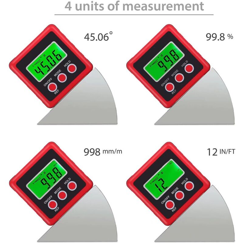 Neoteck Mesureur Angle Mesure Angle Digital LCD Goniomètres Numériques Coque Chanfrein