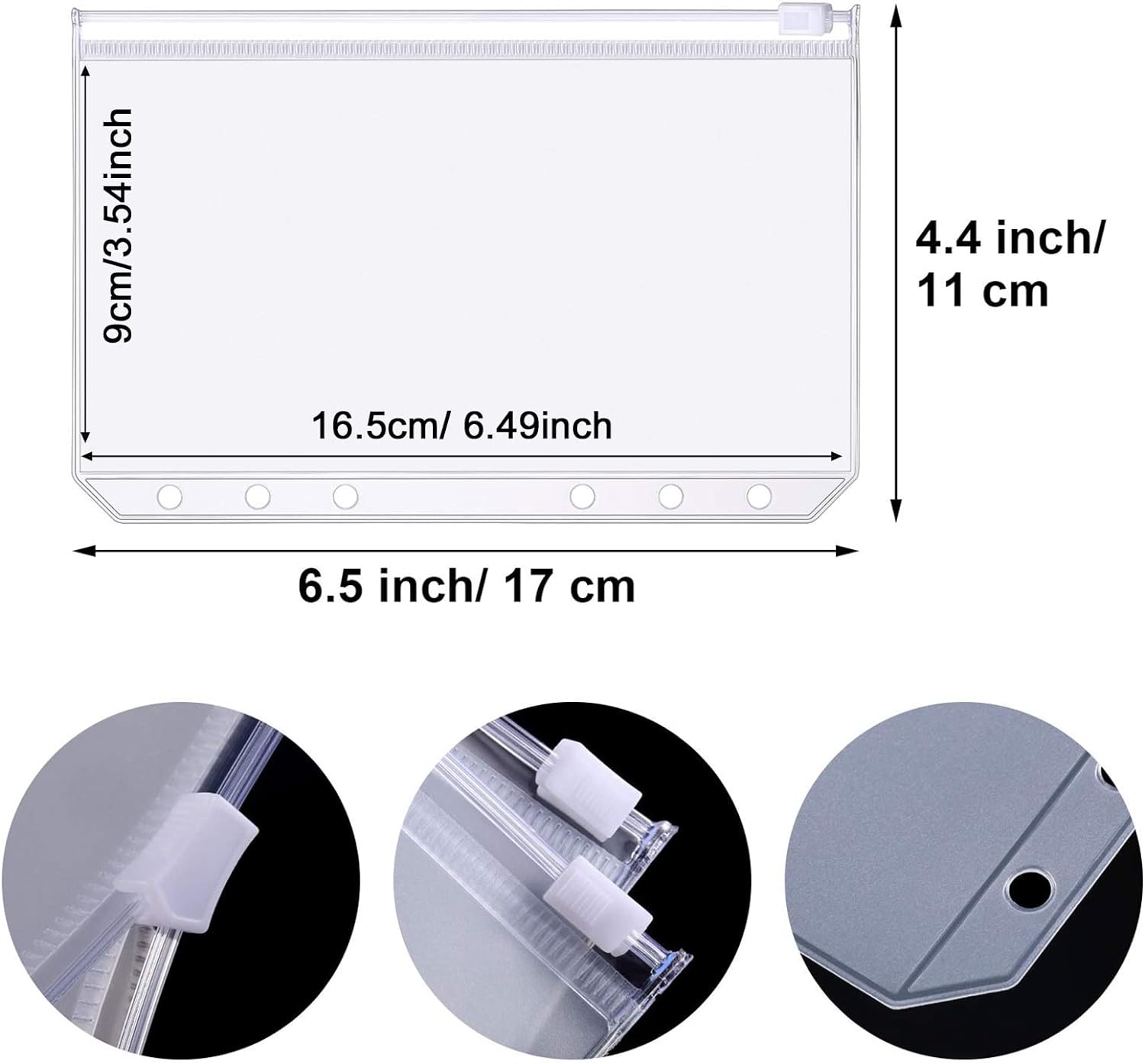 30 Buste Con Cerniera A6 | PVC Trasparente | 6 Fori Per Raccoglitori | Impermeabili - Foto 11