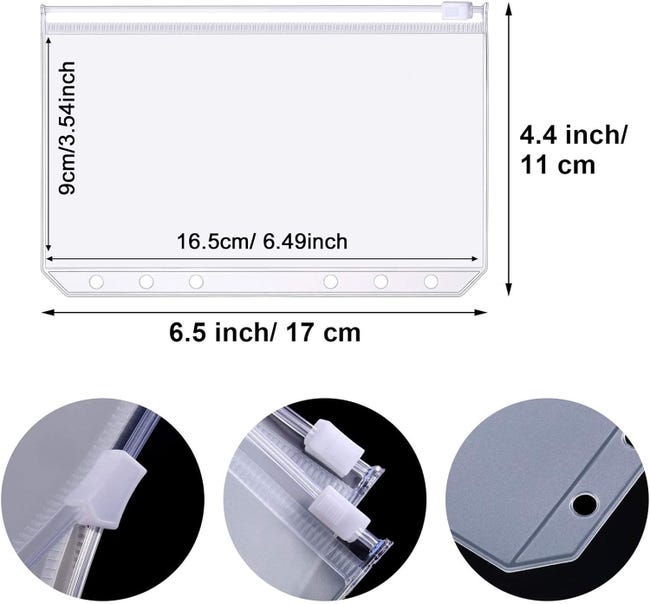 30 Buste Con Cerniera A6 | PVC Trasparente | 6 Fori Per Raccoglitori | Impermeabili - Foto 11
