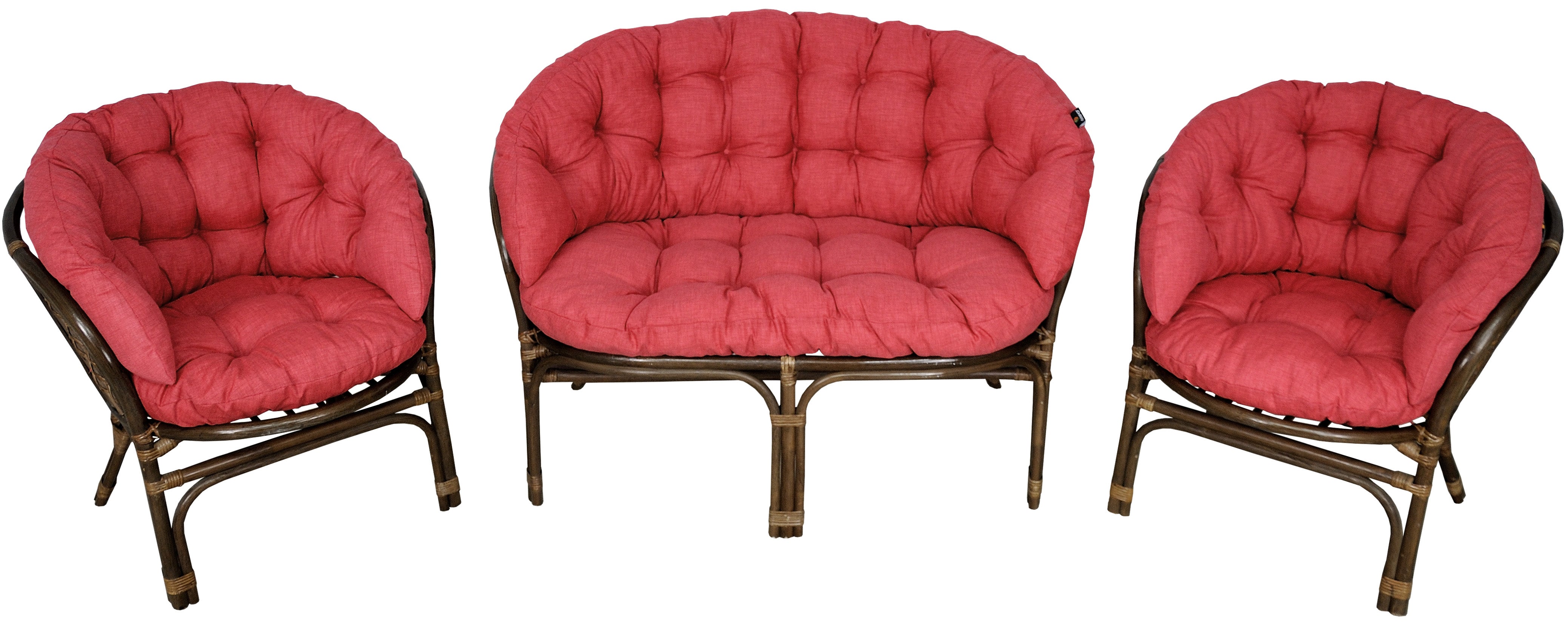 Poduszka na meble rattanowe wiklinowe AMPO komplet czerwony y 1 szt.