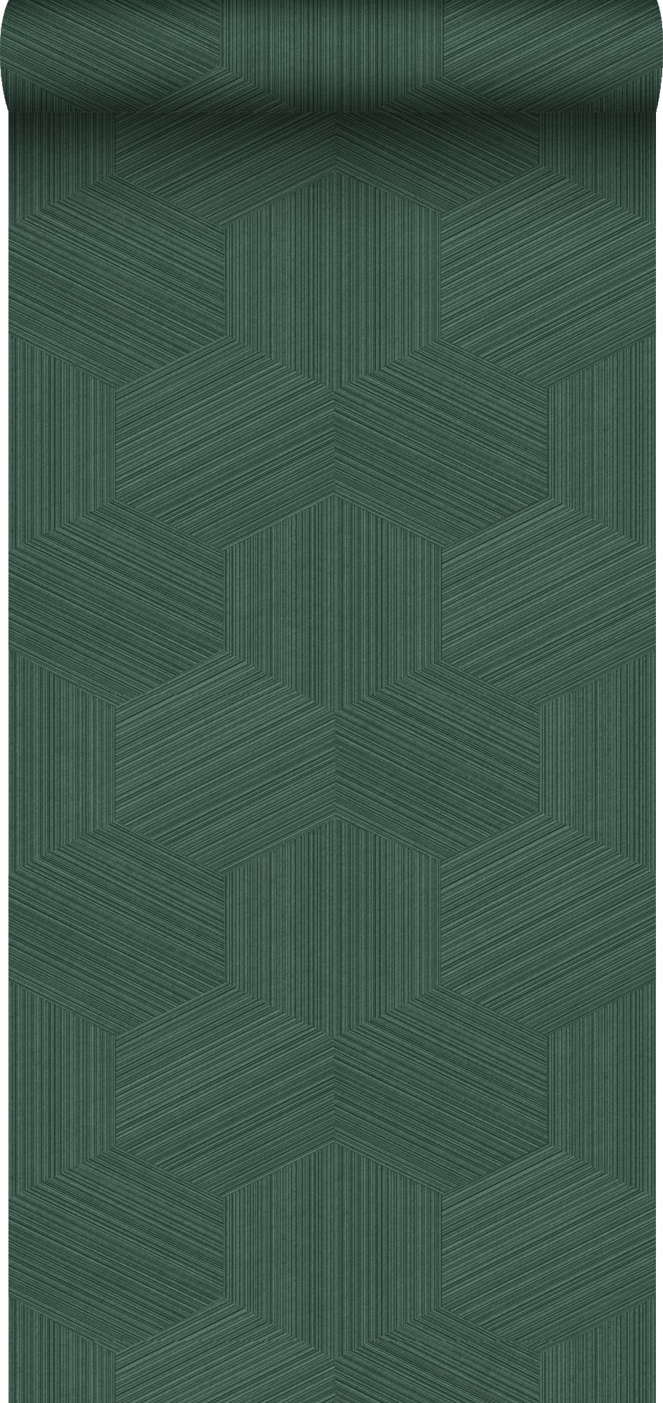 Tapeta flizelinowa z ekoteksturą graficzny motyw 3D ciemnej zieleni - 50 x 900 cm - ORIGIN