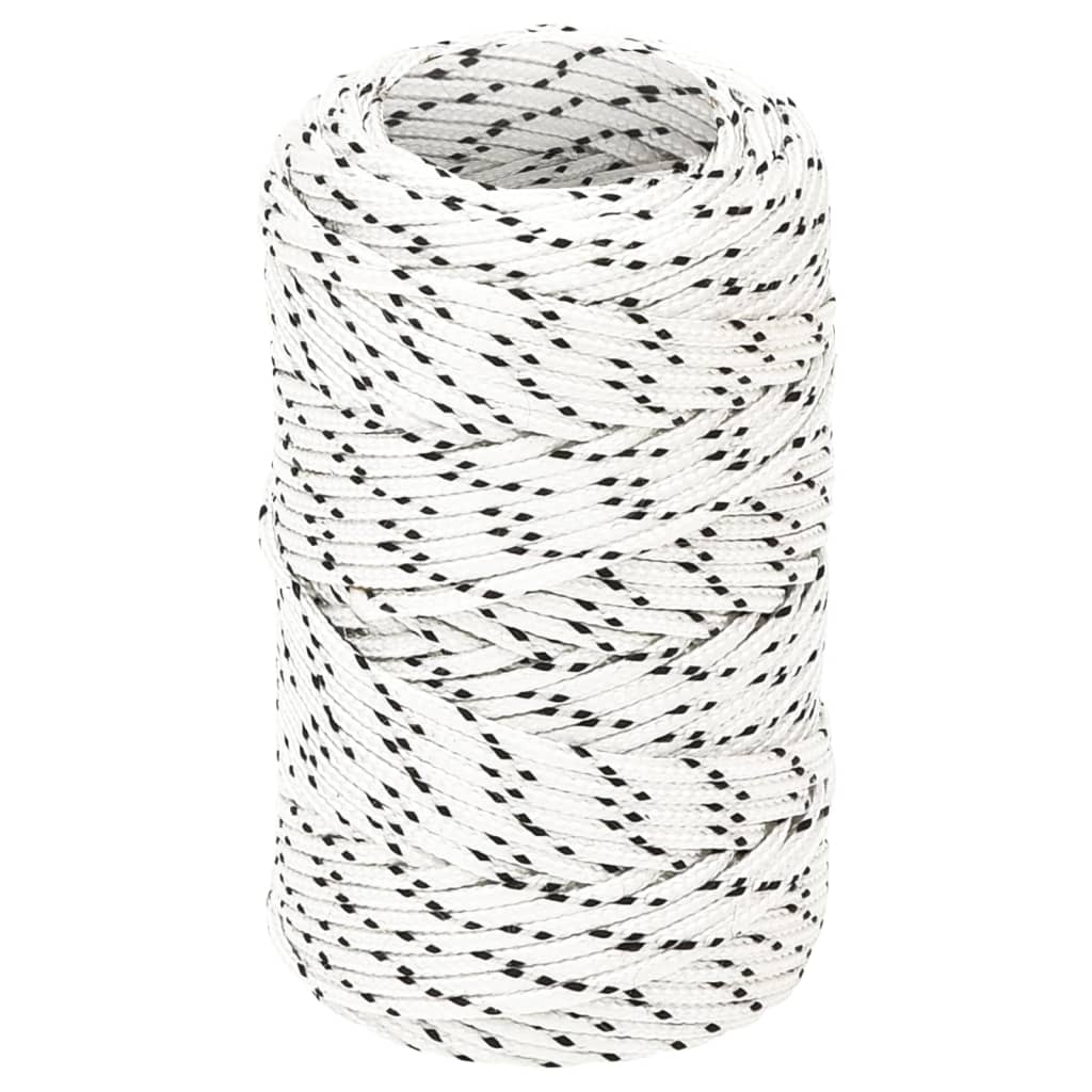 Corde Yacht Double Tresse Polyester – 9/16" X 50 Pieds – Bleu Ox Rope – Noir/argent