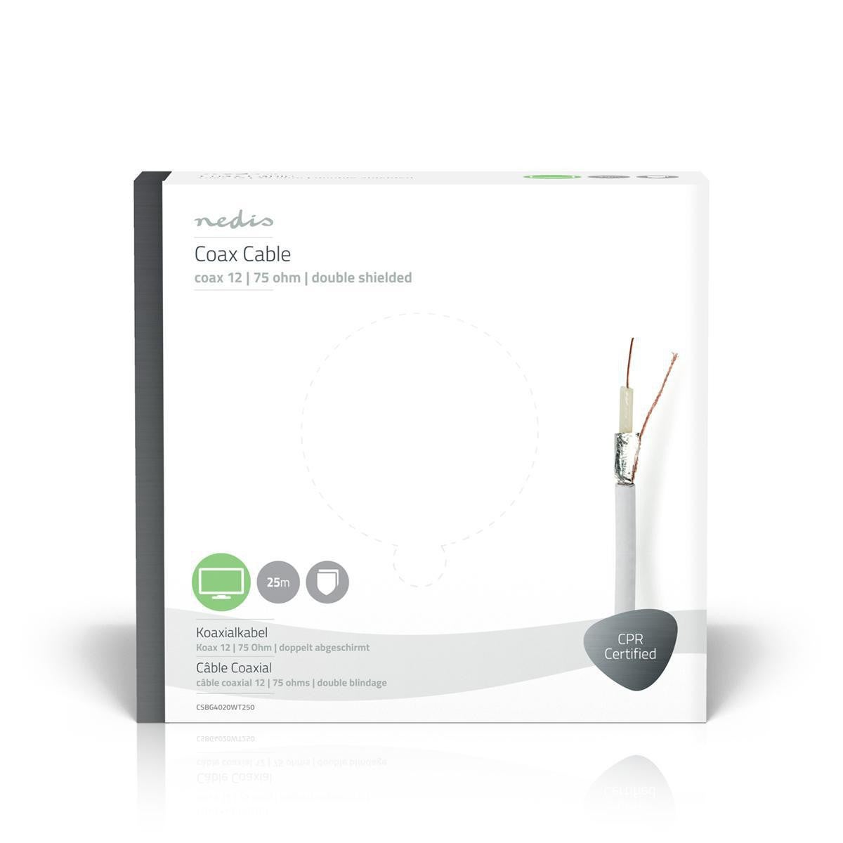 NEDIS Câble Coaxial Coaxial 12 25,0 m Boîte-Cadeau Blanc - 2