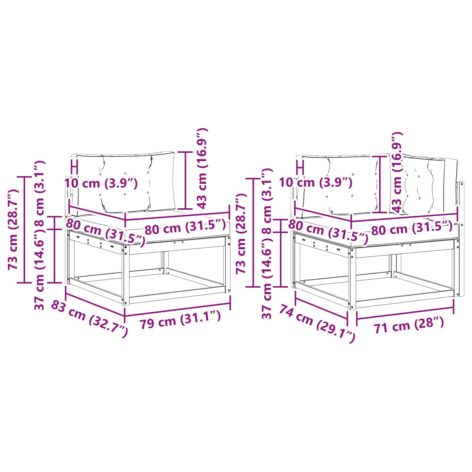 Ensemble de canapés d'extérieur 9 pcs Naturel et Beige - 9