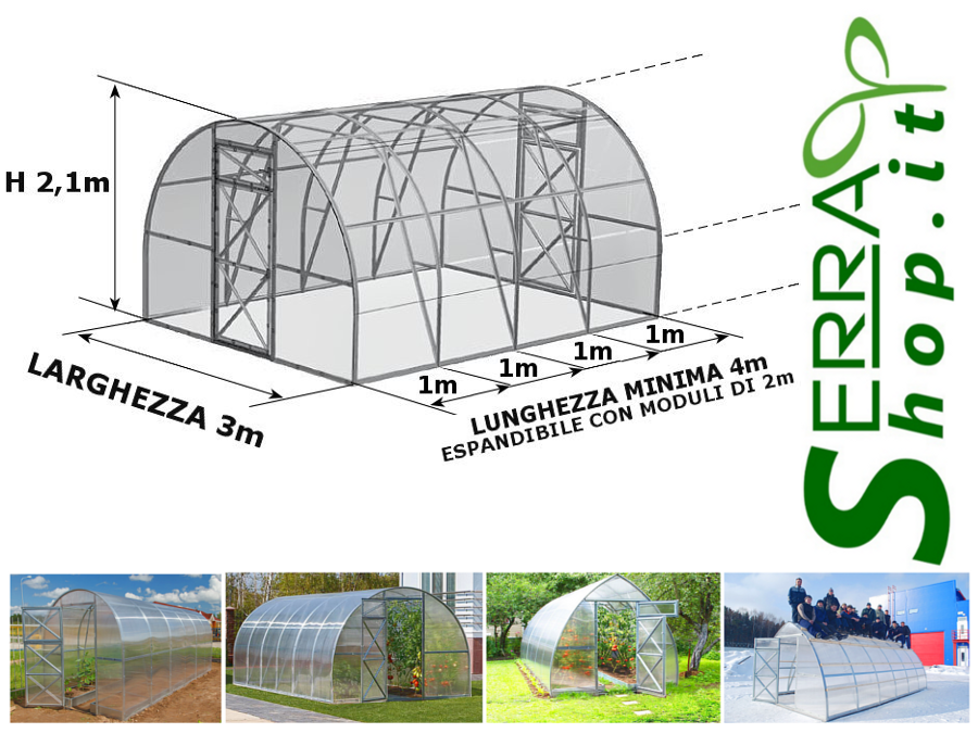 Structure de Serre Easy 3,5xm tunnel en arceaux - 7