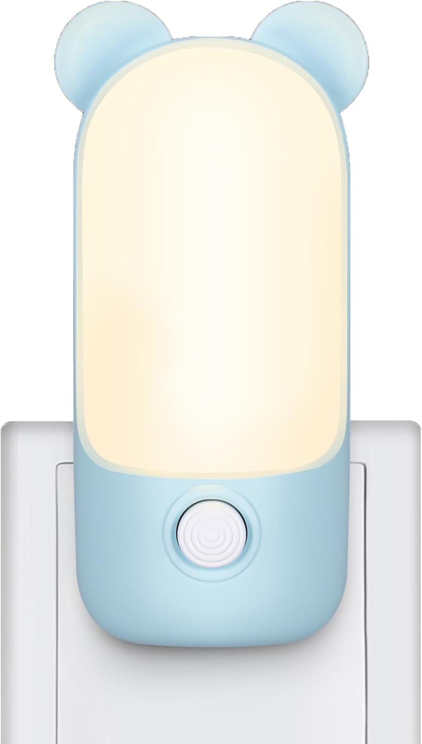 Lampka nocna z wtyczką, lampka nocna dla dzieci z 2 trybami, lampka nocna LED do karmienia piersią, dekoracja sypialni