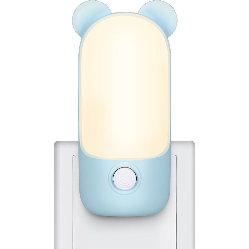 Lampka nocna z wtyczką, lampka nocna dla dzieci z 2 trybami, lampka nocna LED do karmienia piersią, dekoracja sypialni