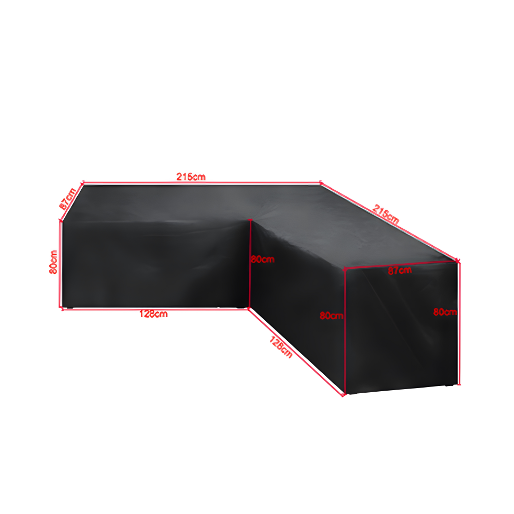 Funda impermeable para sofá esquinero - Funda para sofá de jardín - 215 x 215 x 87 cm - Negro - 4