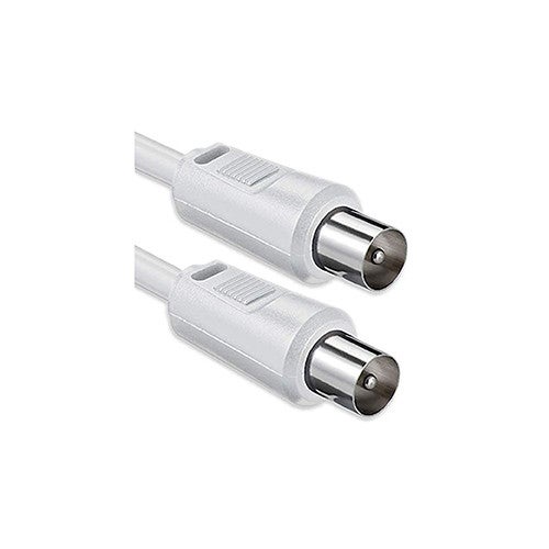 Cavo Coassiale Per Antenna TV 5m - Con Adattatore Femmina, Bianco - Foto 6