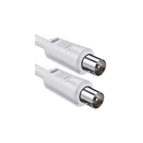 Cavo Coassiale Per Antenna TV 5m - Con Adattatore Femmina, Bianco - Foto 6