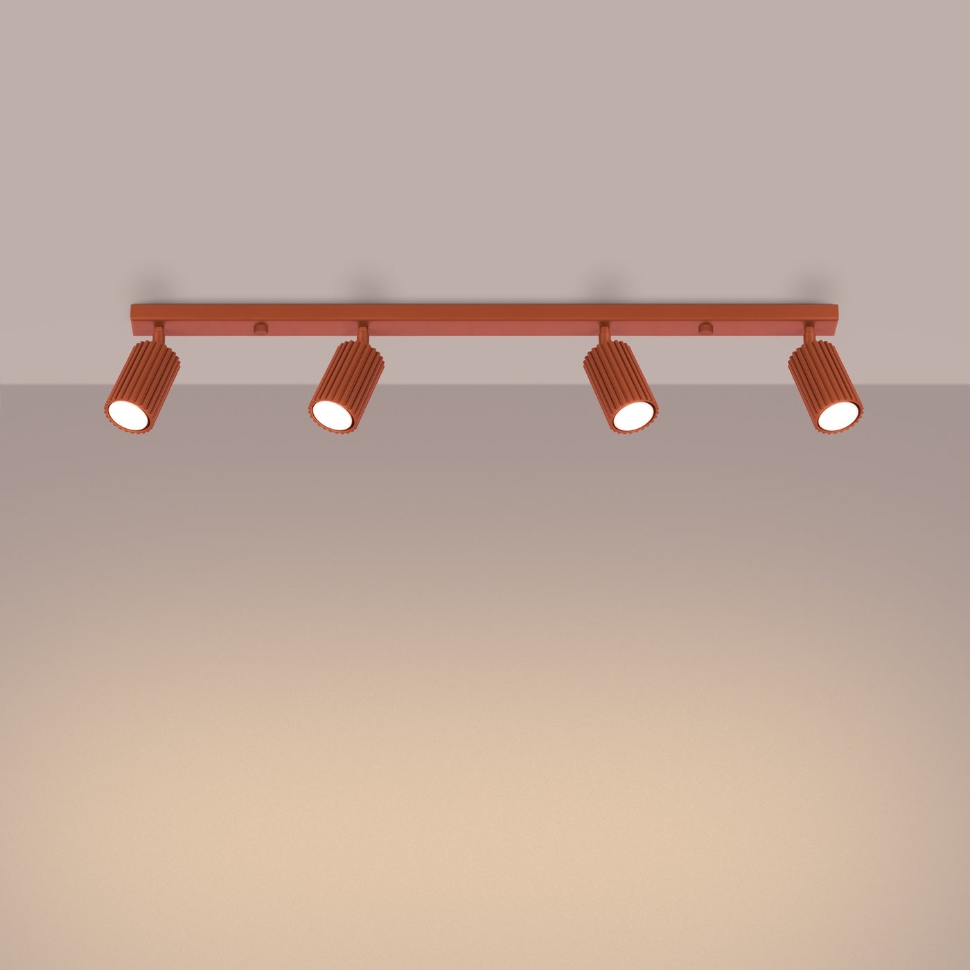 Plafon GLOOW 4L ochra czerwona LED 3000K - 81x6.5x16.5cm Sollux