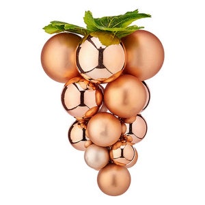 Bola De Navidad Extra Grande 14cm | Naranja Cálido Cobre Bronce | Kaemingk Decoración Moderna