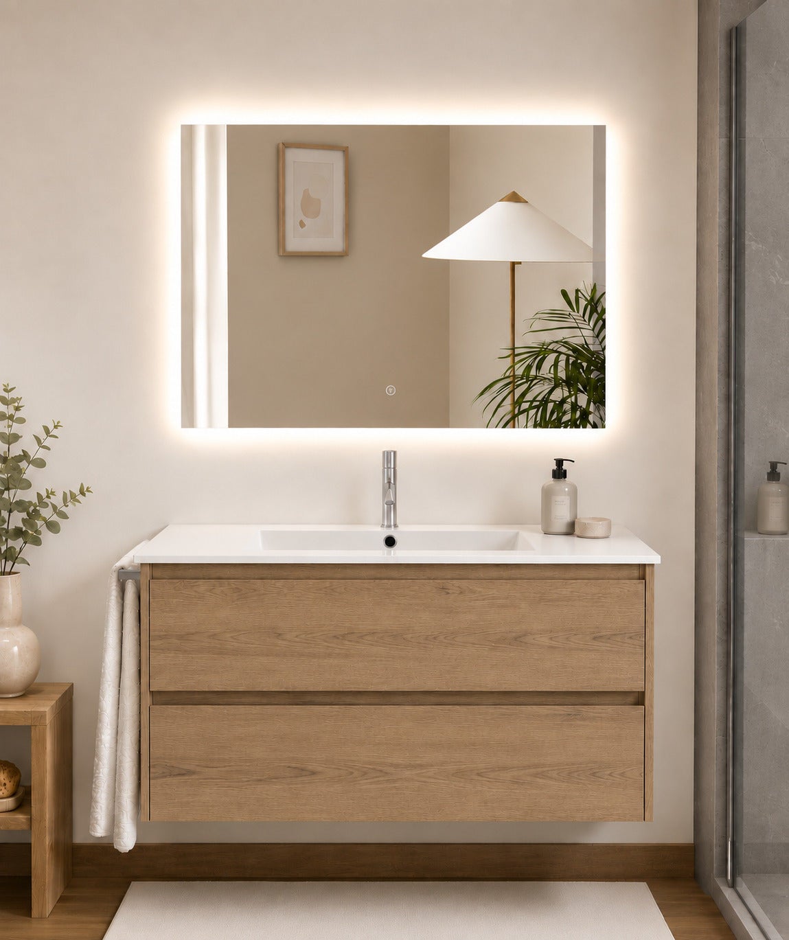 Mobilier de baie cu lavoar ORIGENBATH IBIZA fără oglindă 70x45 cm estepa