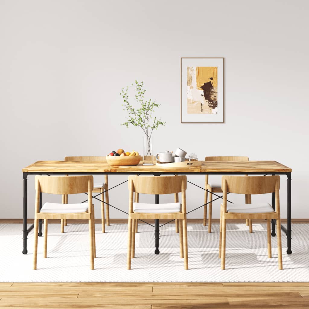 Stół do jadalni vidaXL z drewna mango 240cm kółka industrialne