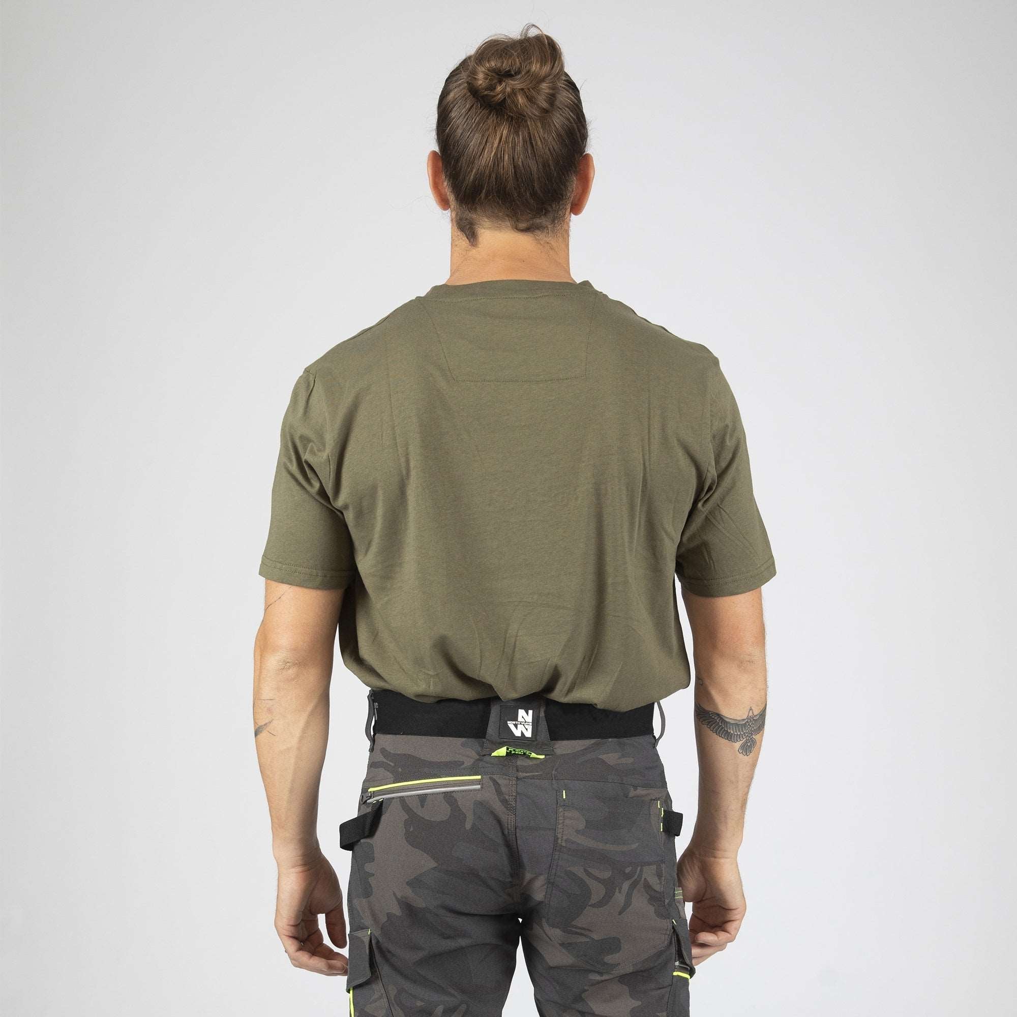 BEVEN - POLO DE TRAVAIL - 1404 Kaki,Jaune fluo 3XL - 2