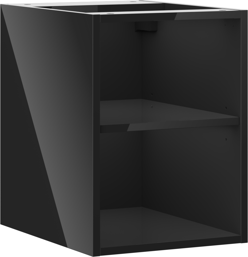 Mexen Box-A szafka otwarta z półką 35 cm, czarna połysk - 91AX2-0350-470-0-70