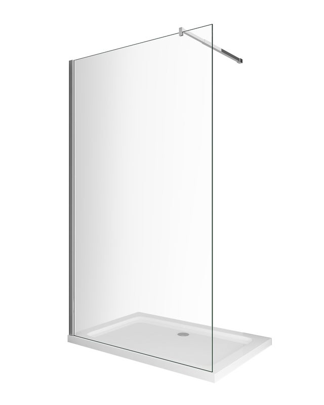Parete doccia 8 MM Walk in Reversibile Altezza 200 CM 120 regolabile 118-120