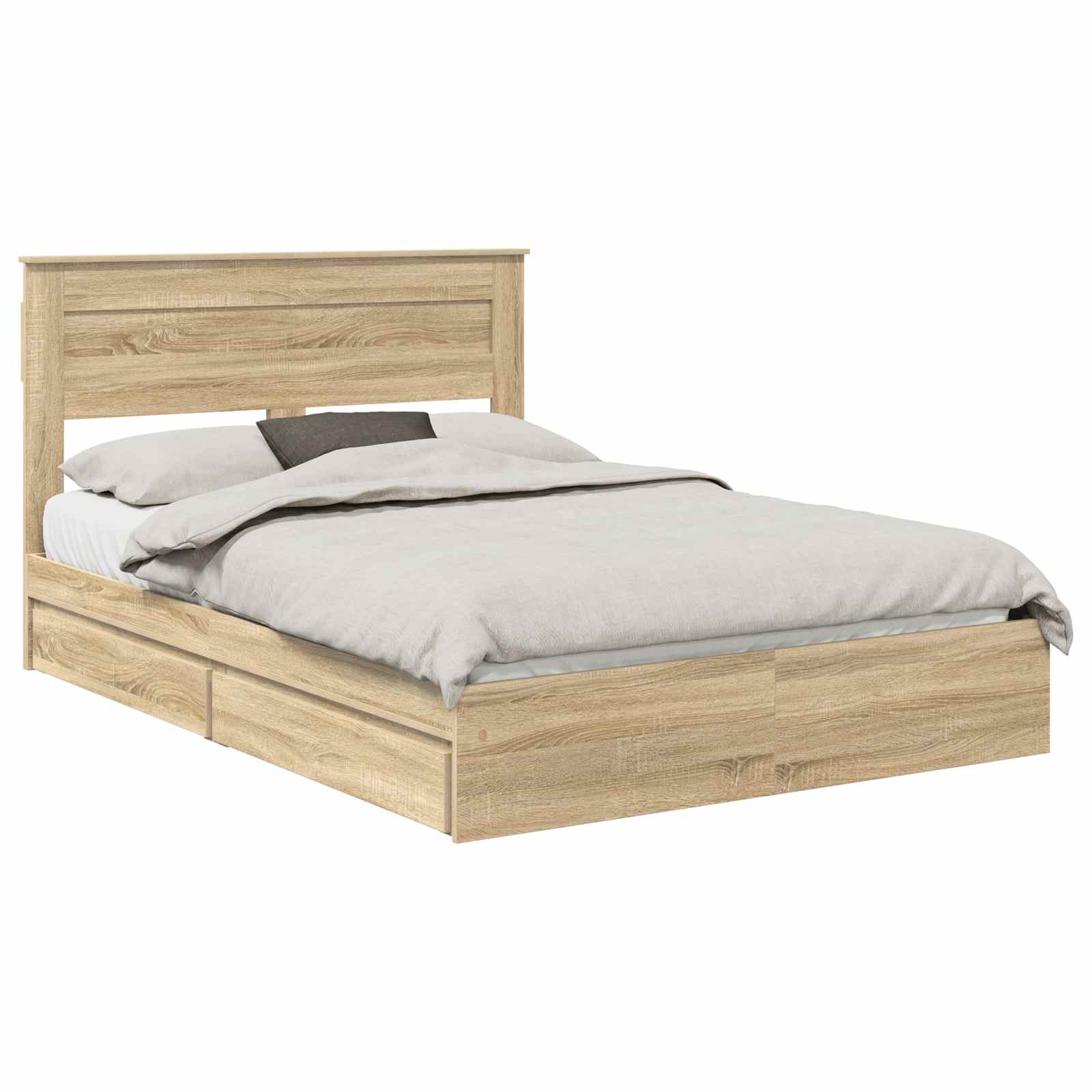Lit de Rangement Chêne 140 x 200 cm Bois d'ingénierie - 2