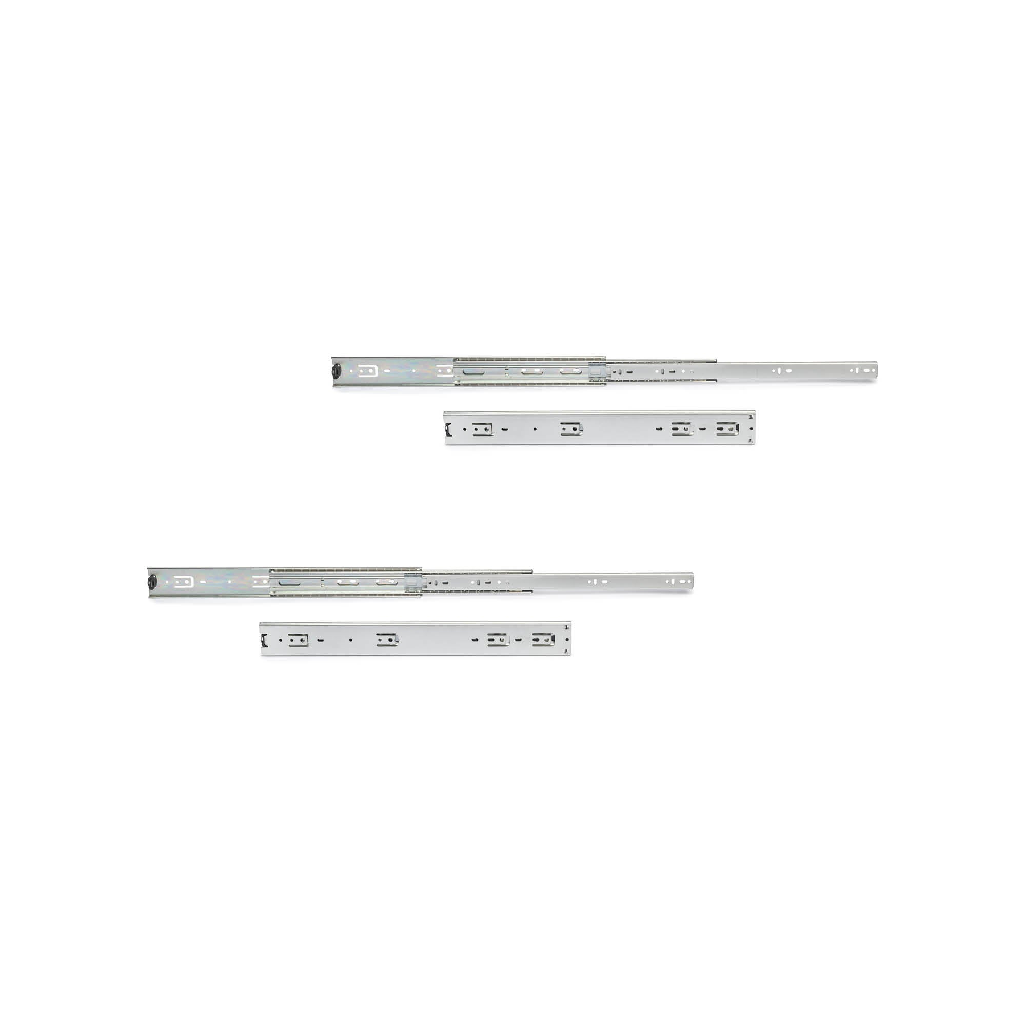 Emuca Pakiet 2 kompletów prowadnic kulkowych, pełny wysuw, wysokość 51 mm, głębokość 700 mm, Stal, Ocynkowany