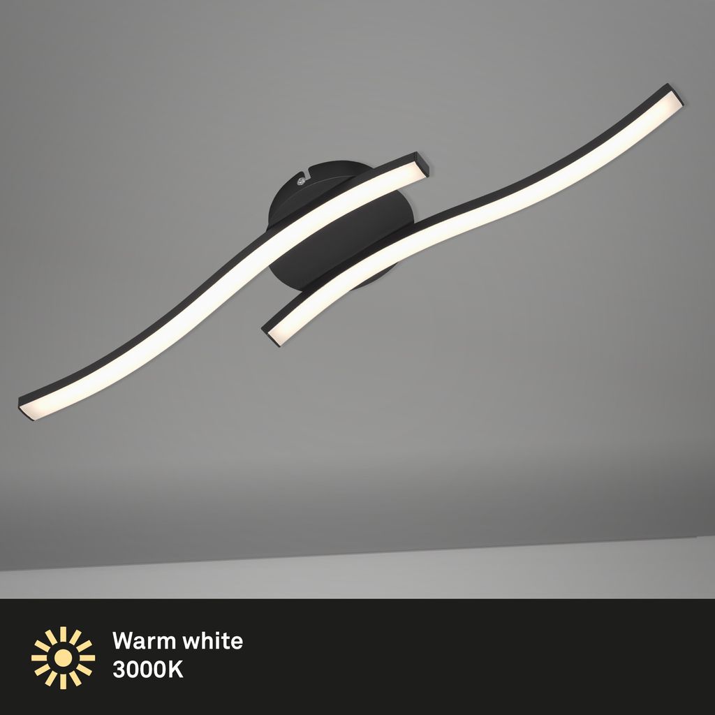 Plafonnier LED BRILONER LEUCHTEN GO, 6 W, 480 lm, IP20, noir, métal-plastique, 55,5 x 12 x 7 cm - 2