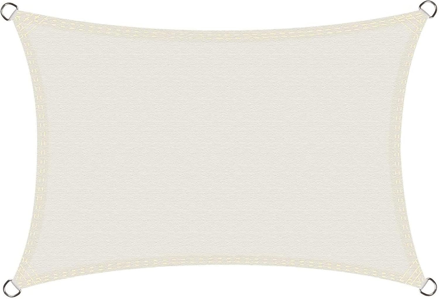 Voile d'ombrage imperméable, rectangulaire 3x5m, filet d'ombrage, protection UV, pour terrasses extérieures, beige - 2