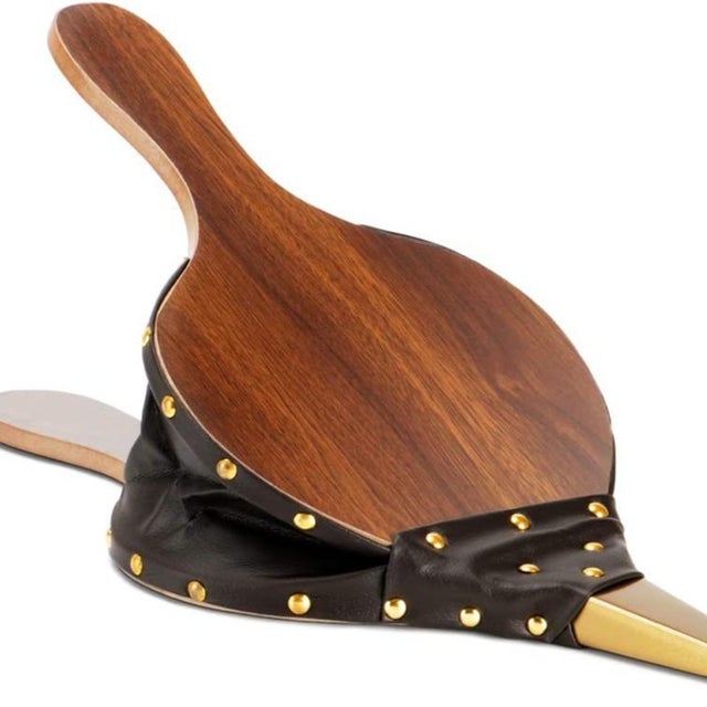 Soufflet de cheminée en bois, grand souffleur à bois avec sangle de suspension pour poêles extérieurs, 39 x 17 x 3 cm